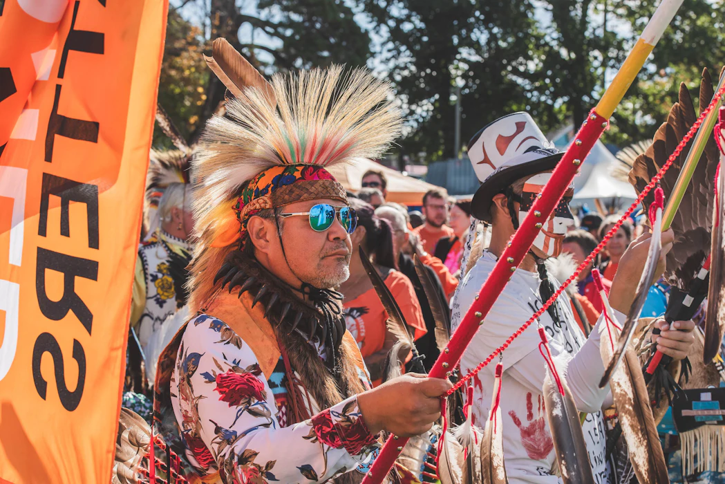 Visitors gathering for the South Island Powwow at Royal Athletic Park in Victoria.